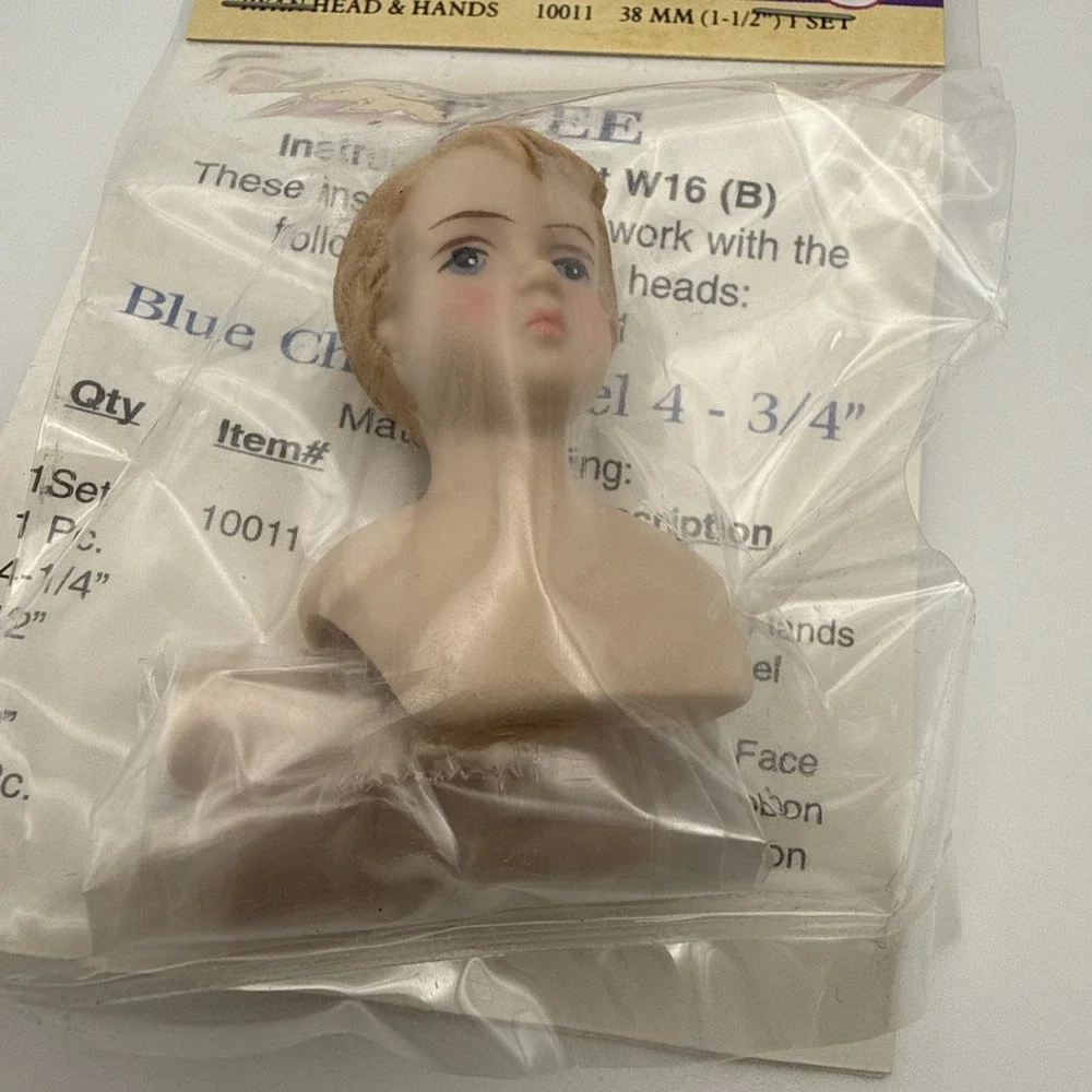 Vintage Premier Porcelain Ryan Head & Hands Boy Doll Making 38mm‎ 1-1/2
